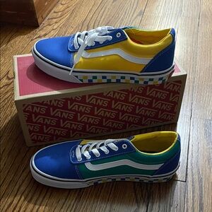 Vans Sneakers in Blue, Yellow, and Green